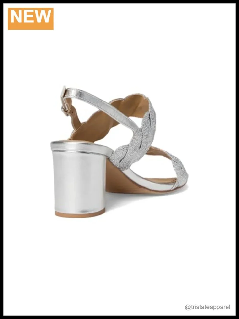 VANELi Womens Lettie Woven Metallic Block Dress Sandals Mid Heel